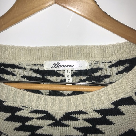 Sweater Tunic Women’s Size Large Cream Black - Picture 2 of 4